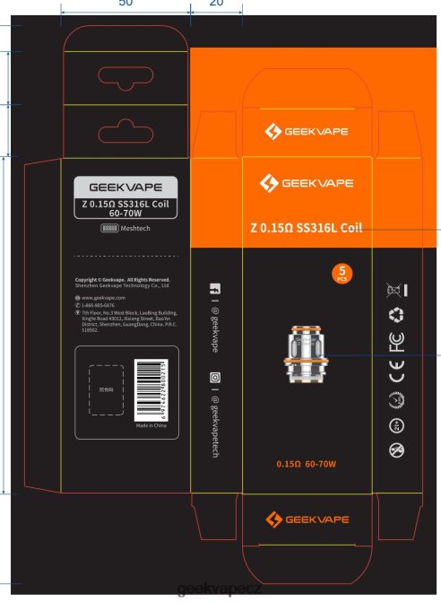 GeekVape 5ks/balení cívky série Z Z0,15 ohm ss316l P0200R7 - GeekVape Cena